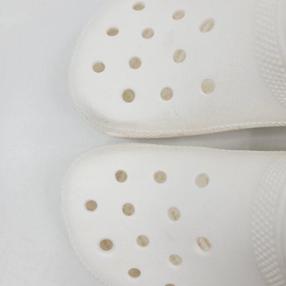 Crocs Girl's Off White Classic Adjustable Slip-On EVA Casual Clogs Size 2 - Picture 3 of 7